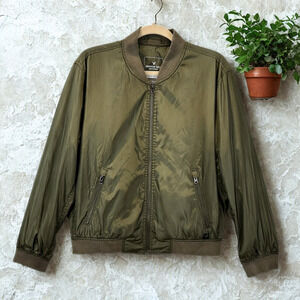 American Eagle Outfitters Men’s LT Olive Green Bomber Jacket Technical Outerwear